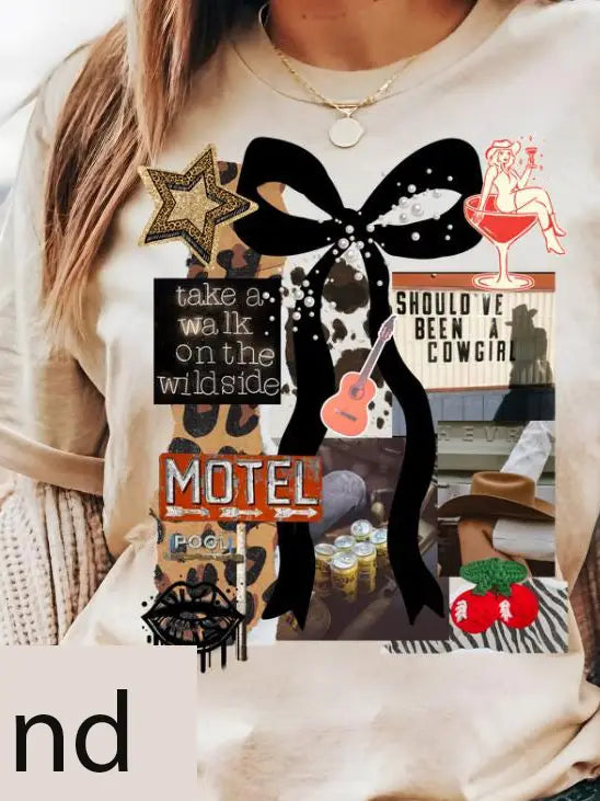 Cowgirl Western Collage Tee