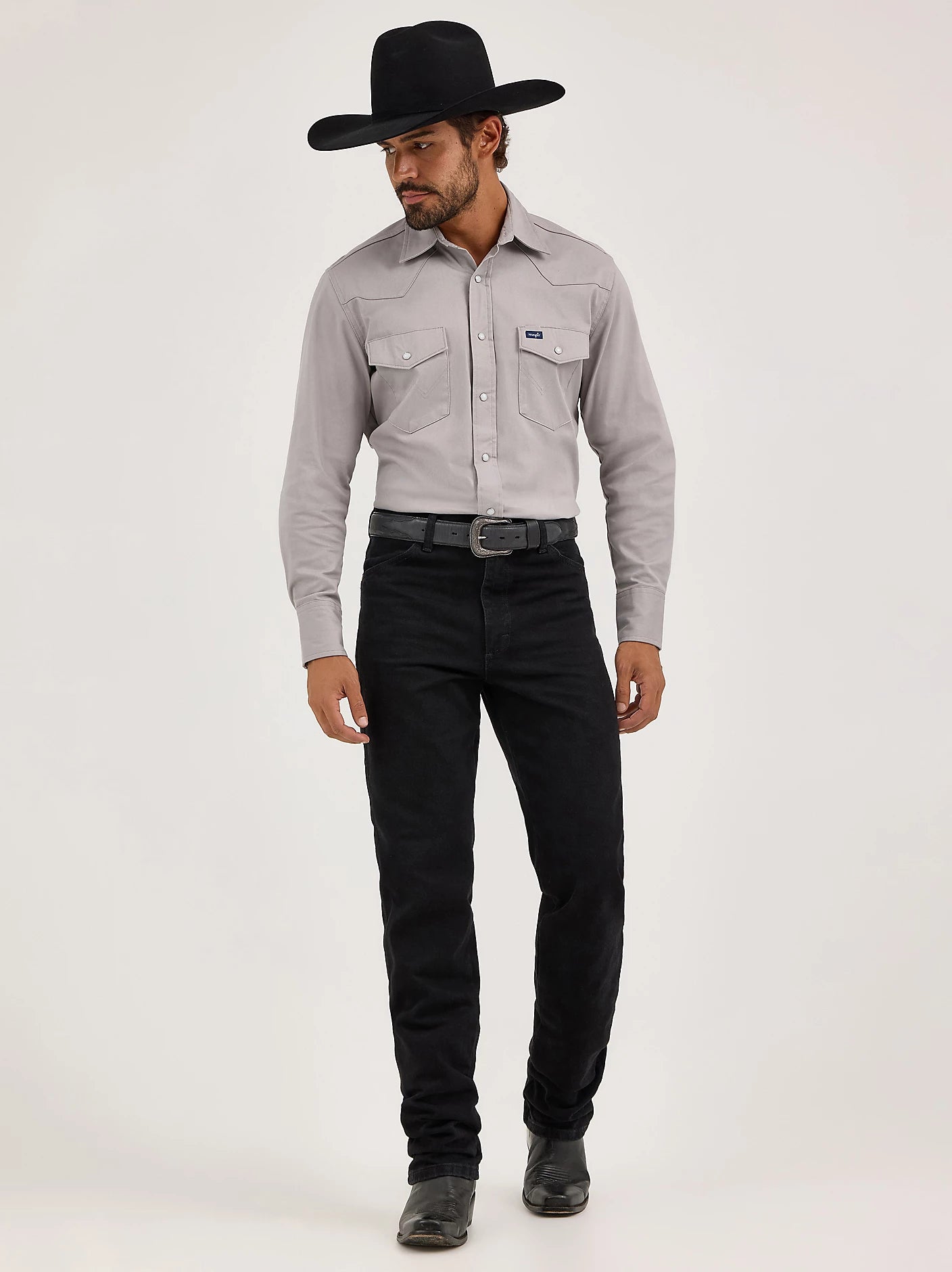 Wrangler Men's Black Cowboy Cut Slim Fit Jean Corral Western Wear Wrangler Men's Black Cowboy Cut Slim Fit Jean Corral Western Wear