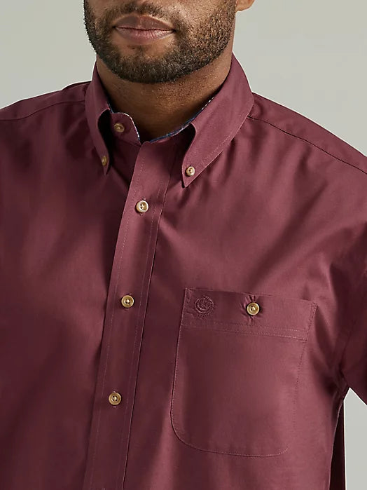 WRANGLER GEORGE STRAIT SOLID VIOLET WINE LONG SLEEVE