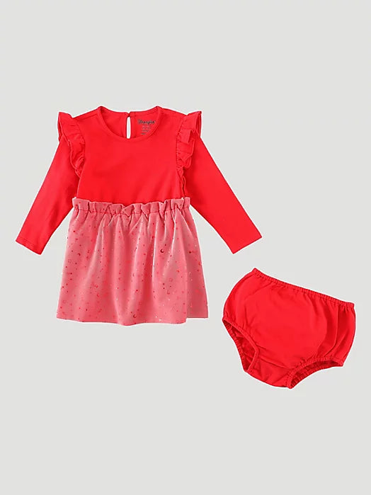 WRANGLER LITTLE GIRL'S RED PAPERBAG SKIRT DRESS