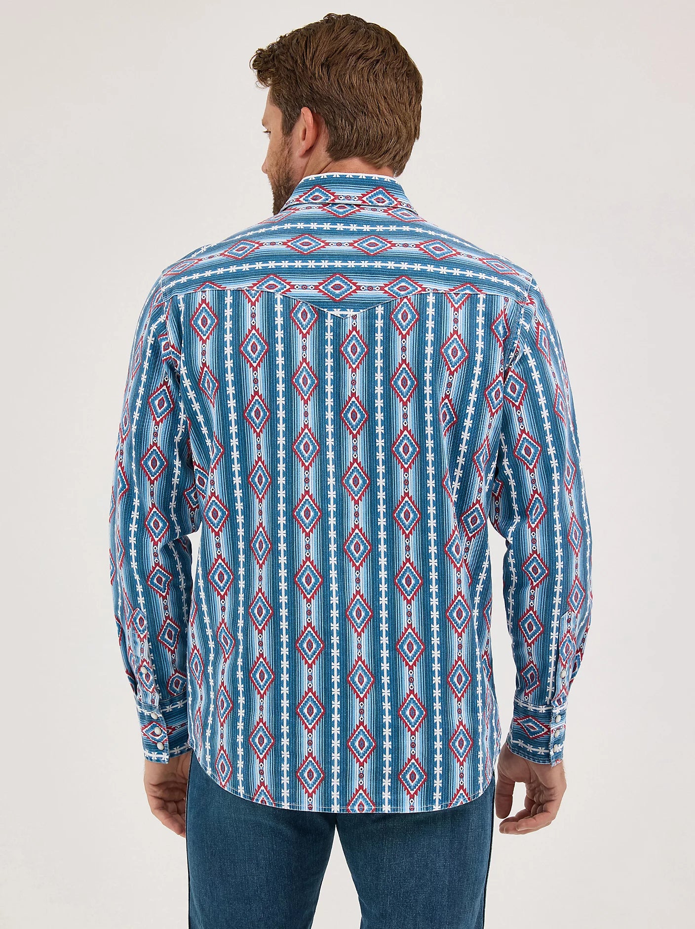 Wrangler Americana Blue Checotah Vintage-Inspired Western Snap Shirt