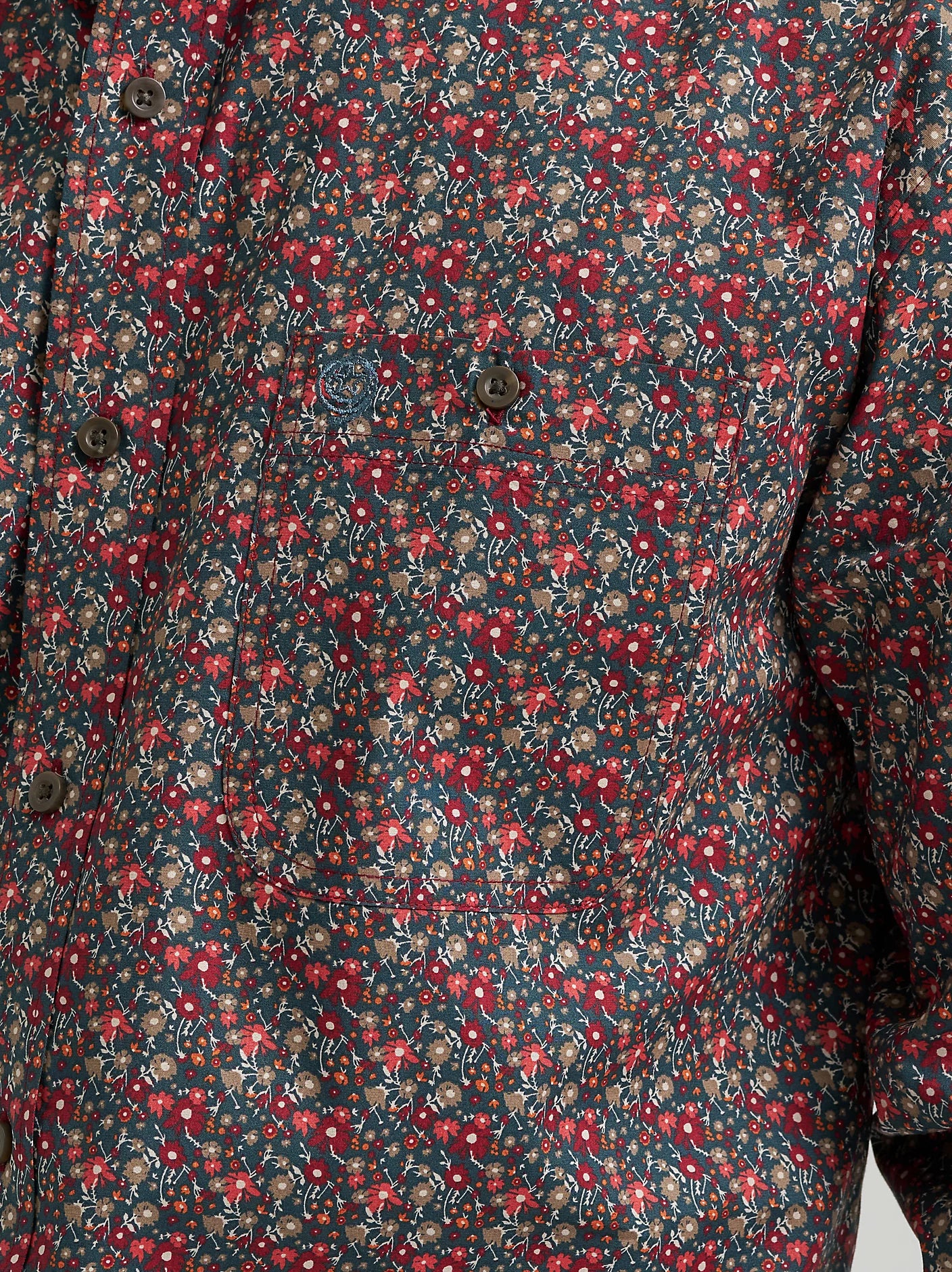 Wrangler George Strait Mallard Floral Long Sleeve Button Down Shirt