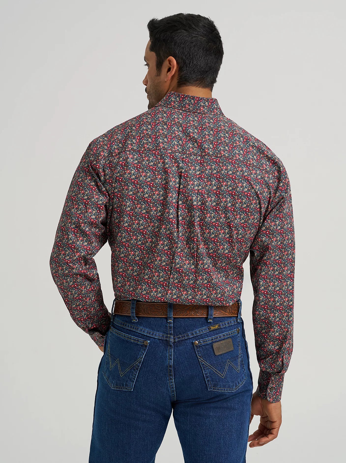 Wrangler George Strait Mallard Floral Long Sleeve Button Down Shirt