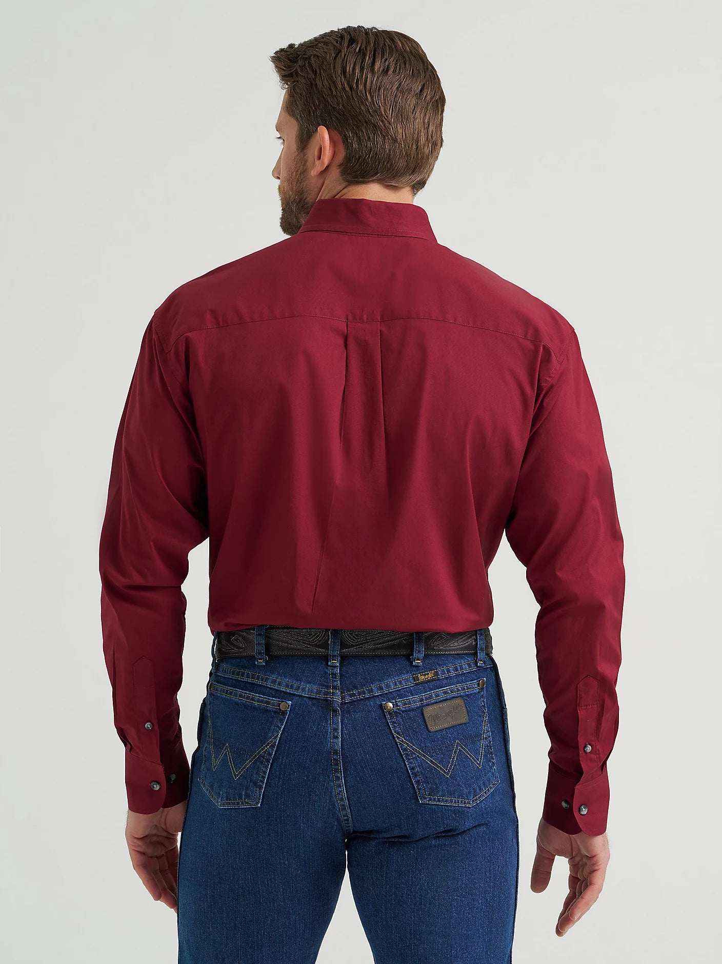 Wrangler George Strait Burgundy Wine Solid Shirt