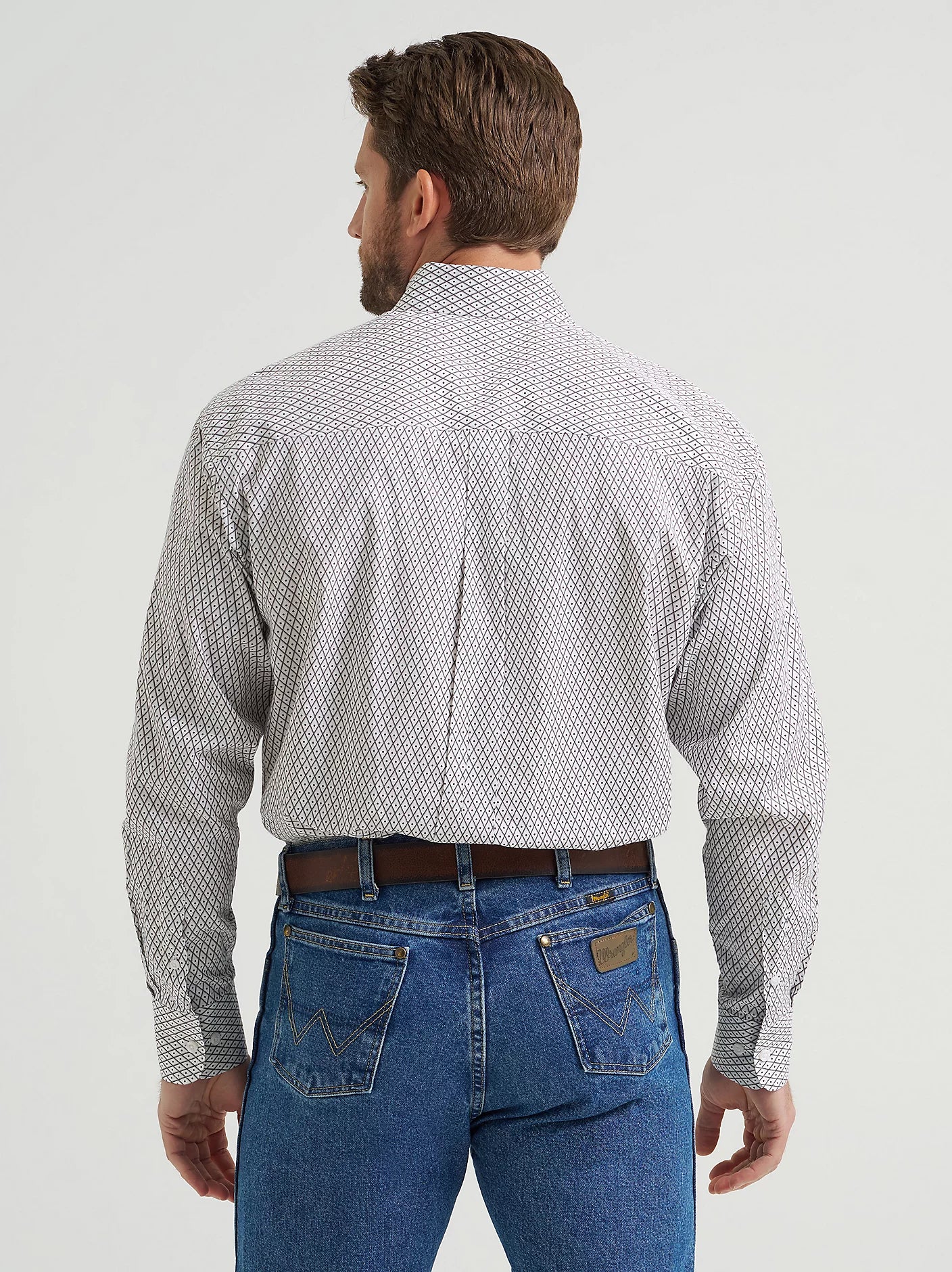 Wrangler George Strait White Wine Cross Long Sleeve Shirt