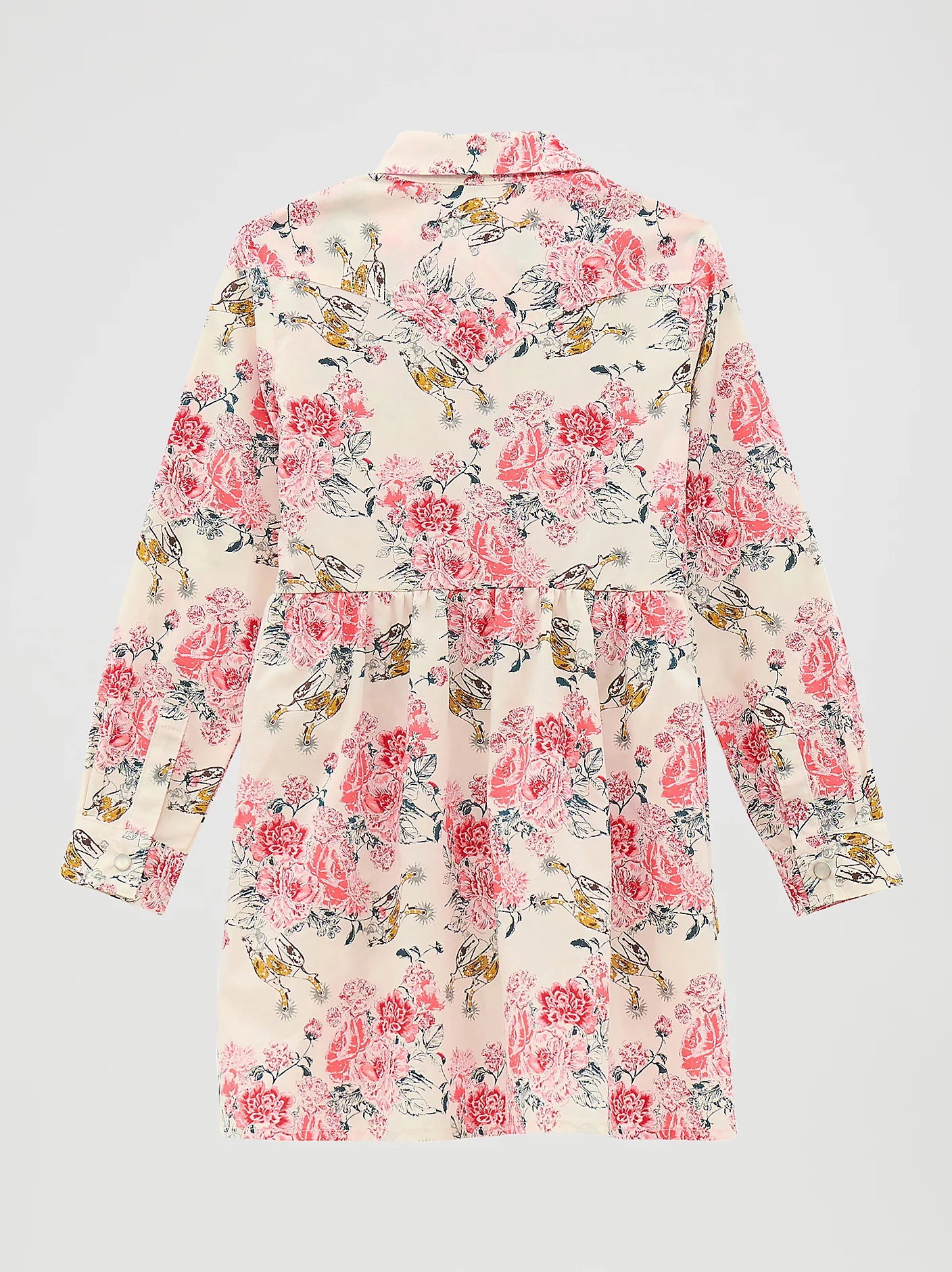 Wrangler Floral White Long Sleeve Western Snap Dress