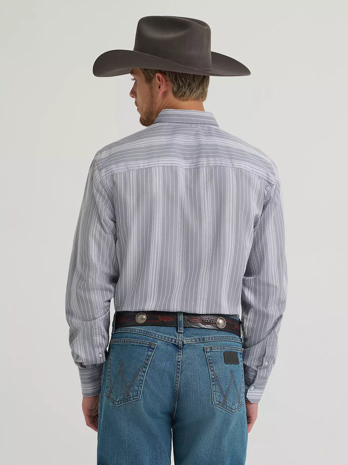 Wrangler X Cody Johnson Charcoal Dobby Stripes Shirt