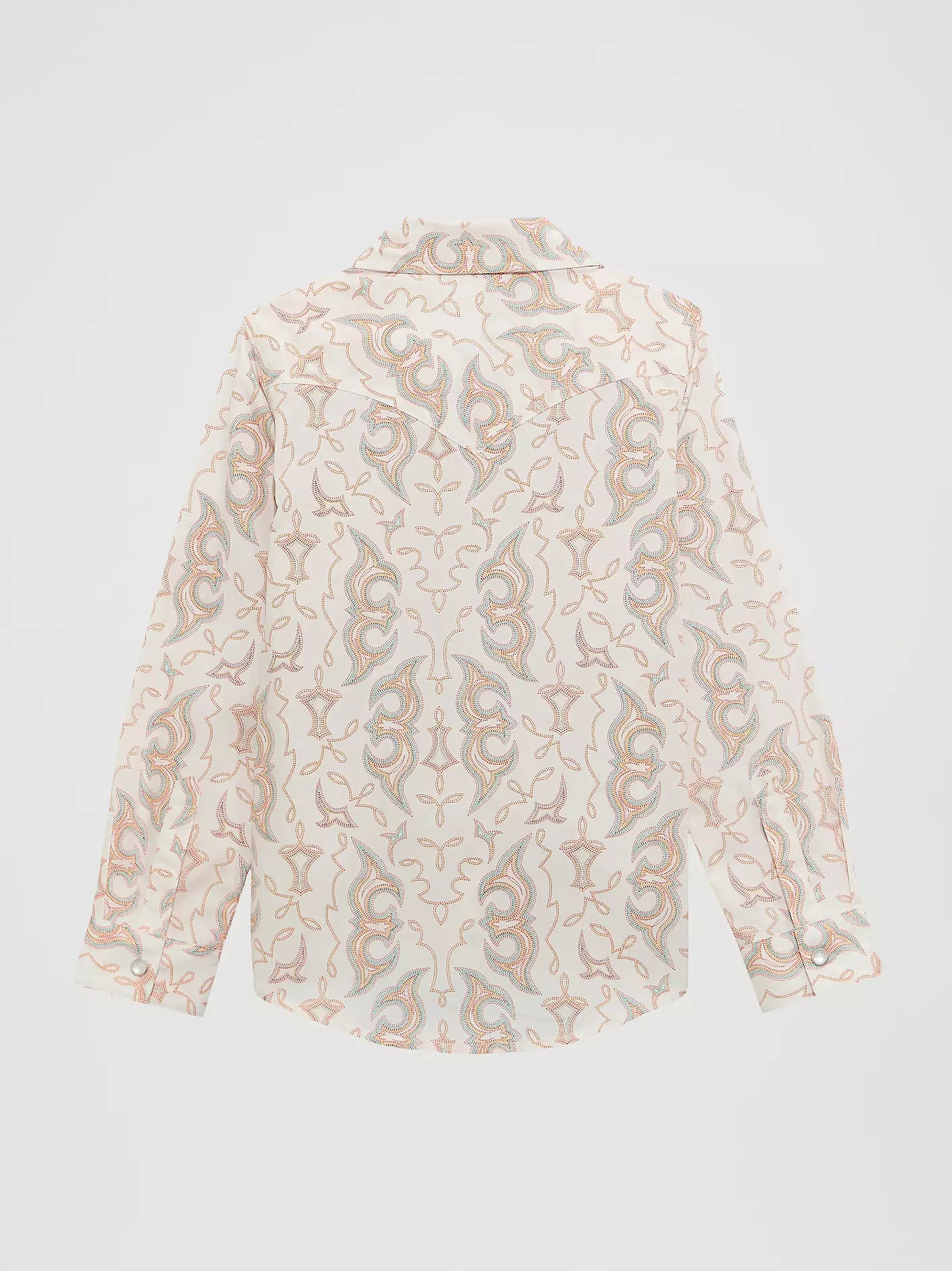 Wrangler Girl's Bold Print Western Snap Shirt