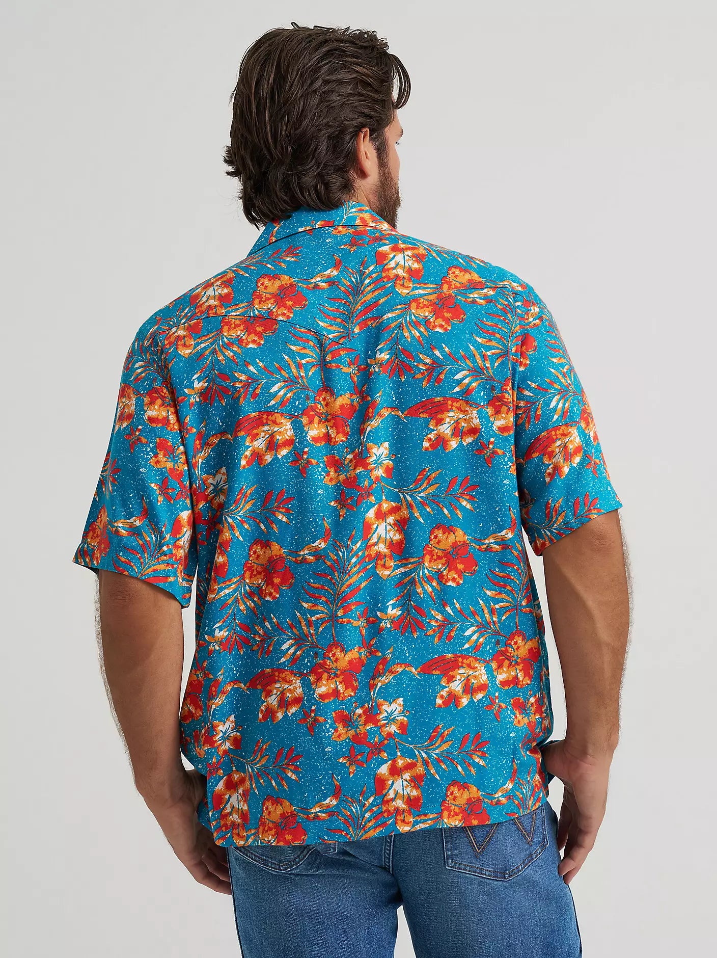 Wrangler Blue Tropics Coconut Cowboy Camp Shirt