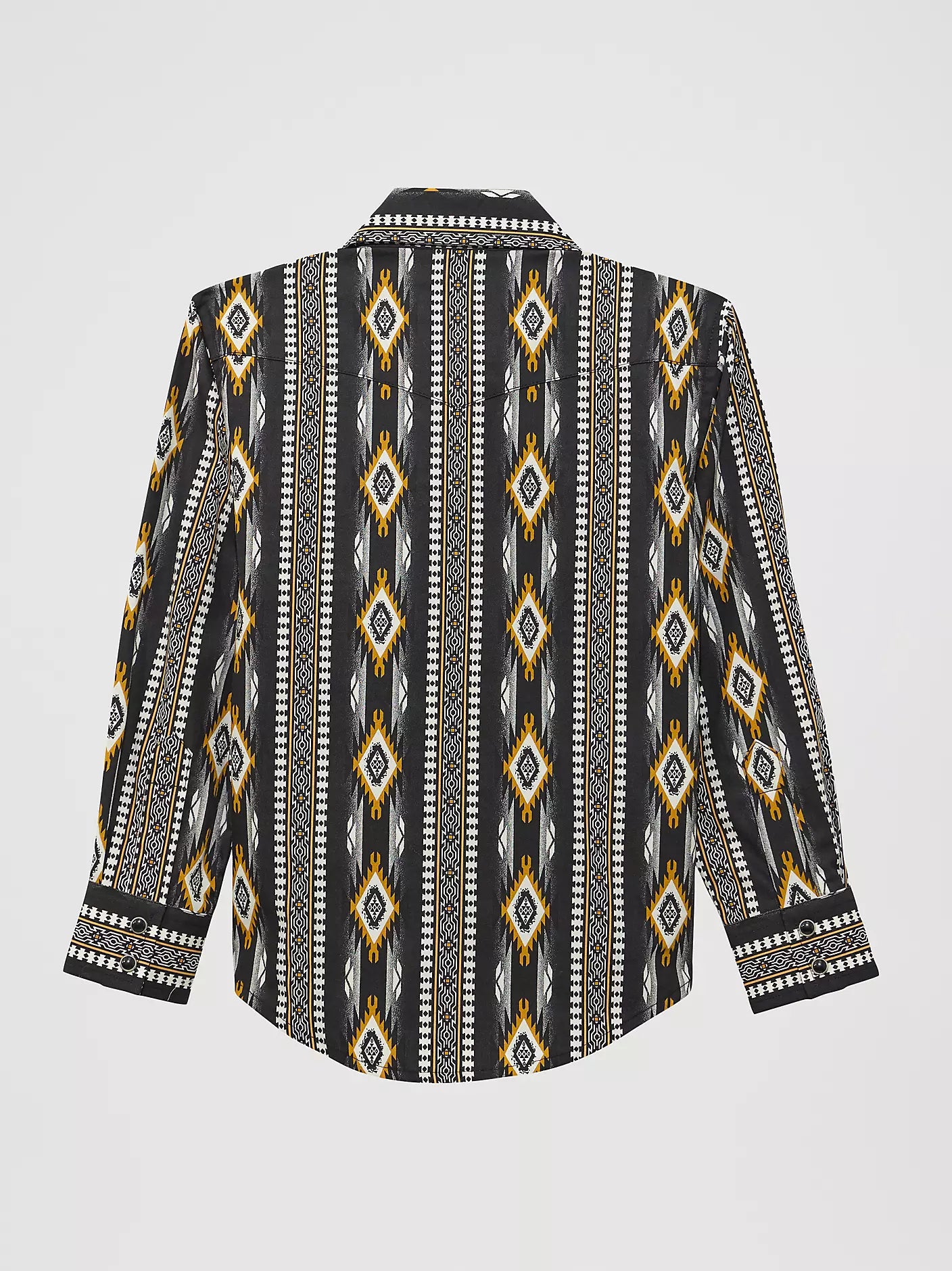 Wrangler Boy's Checotah Crow Black Long Sleeve Snap Shirt