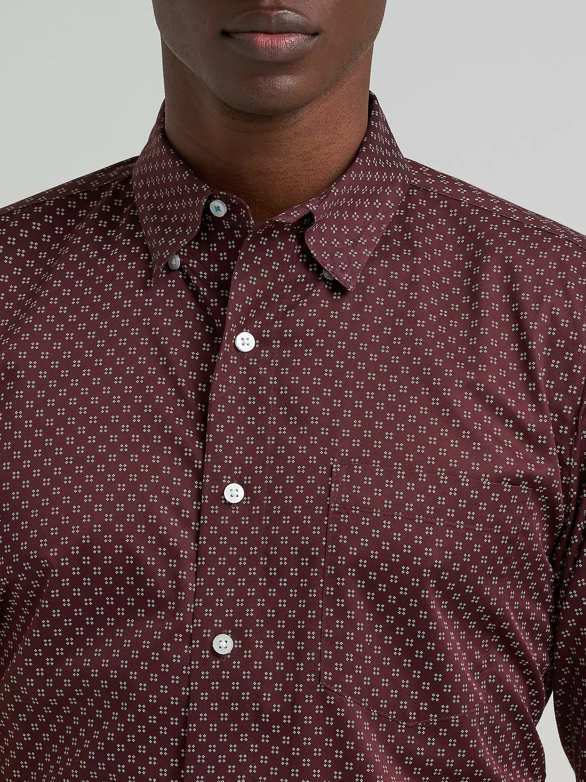 Wrangler Cody Johnson Wine One Pocket Button Down Shirt