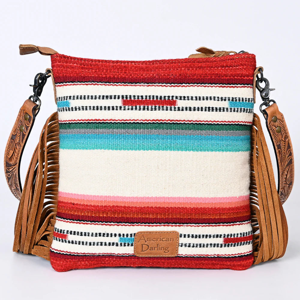 MAE SERAPE TOOLED BLANKET MESSENGER BAG