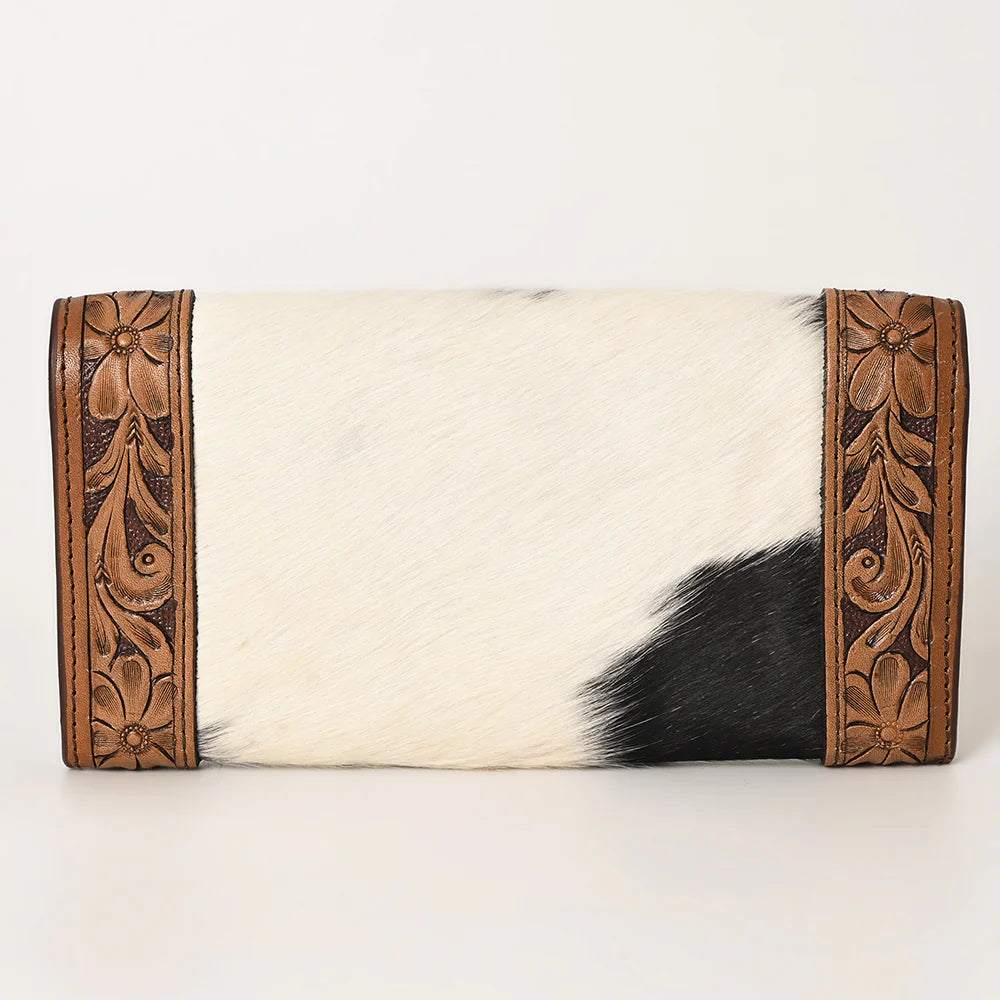 Tooled Outlined Cowhide Inlay Wallet