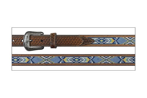 Roper Boy's Blue Embroidered Aztec Belt