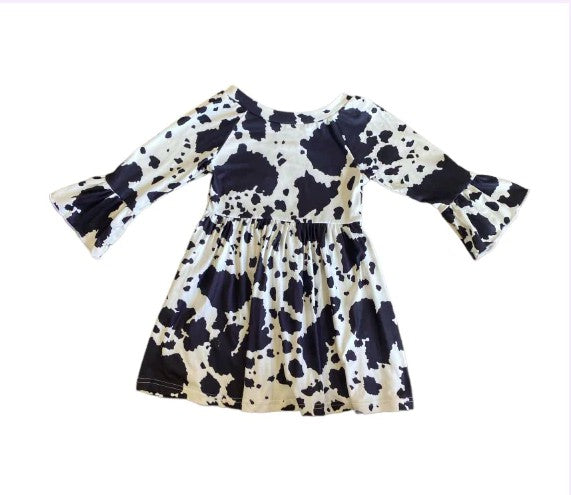 Cowprint Bell Sleeve Dress