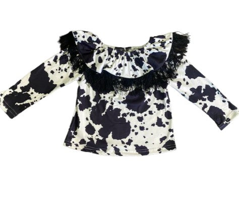Cowprint Fringe Shirt