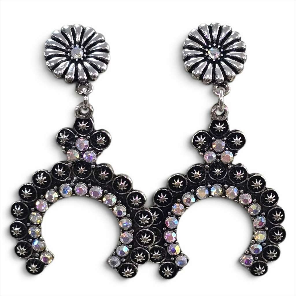 Silver Rhinestone Squash Blossom