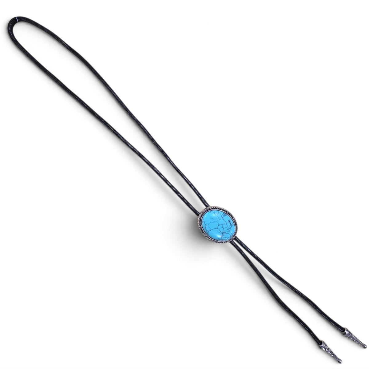 Turquoise Oval Stone Western Bolo Tie
