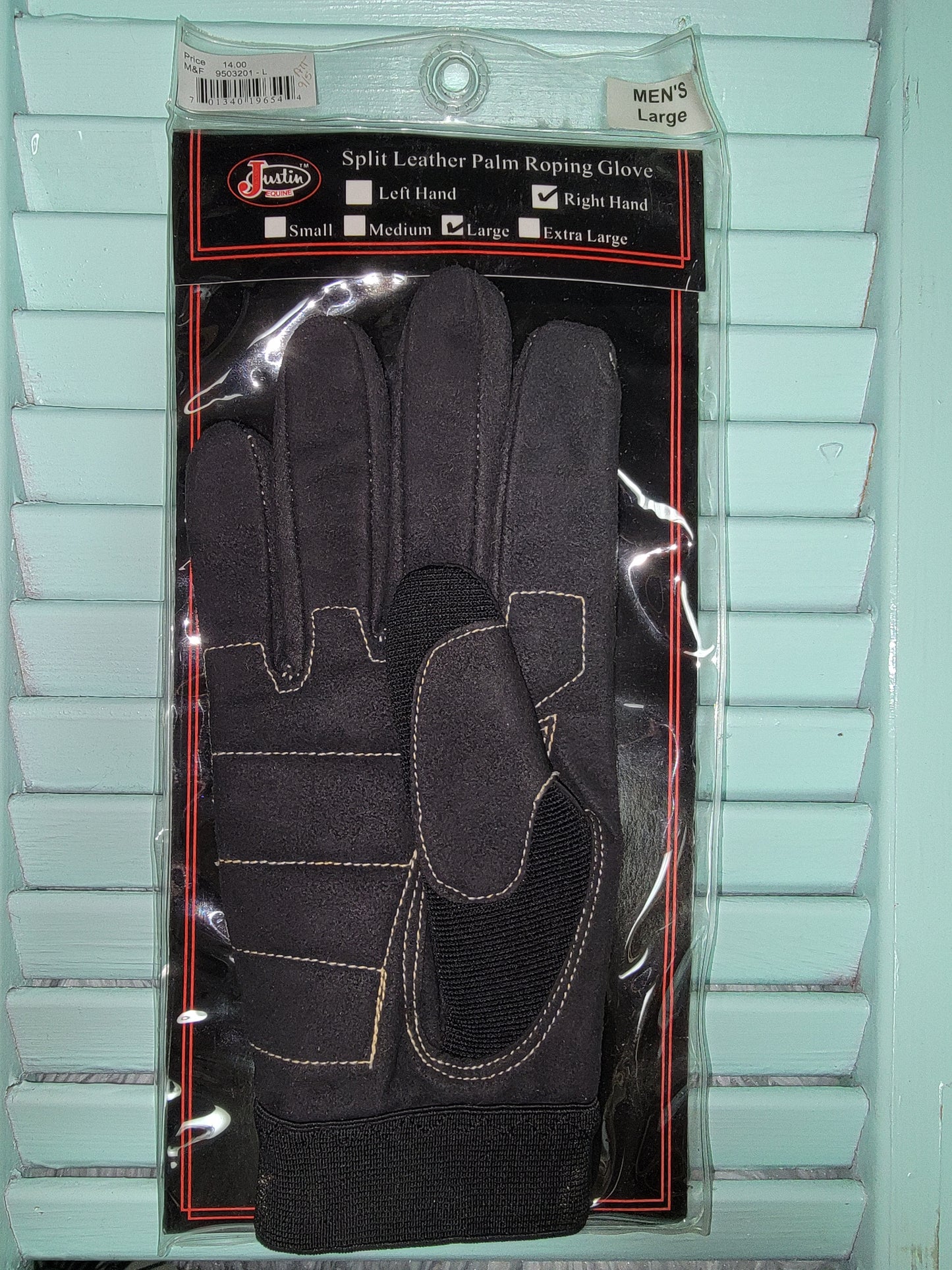 SPLIT LEATHER PALM ROPING GLOVE RIGHT HAND