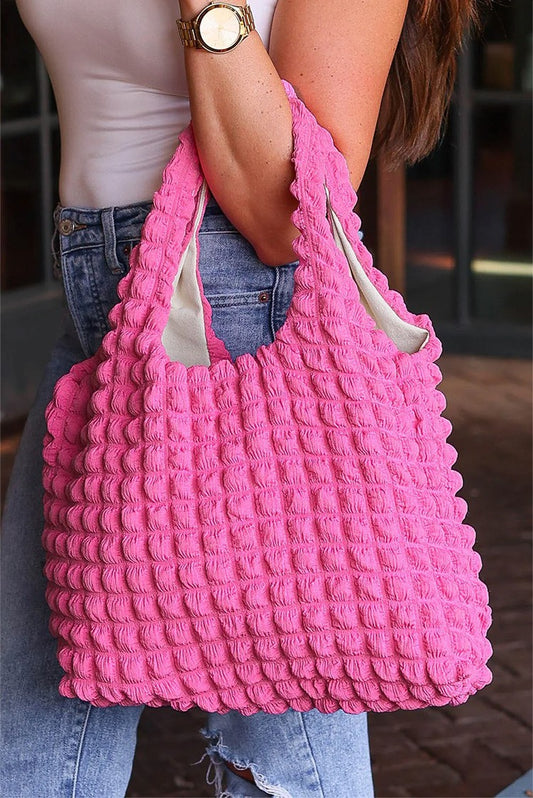 Pink Puffy Texture Bag