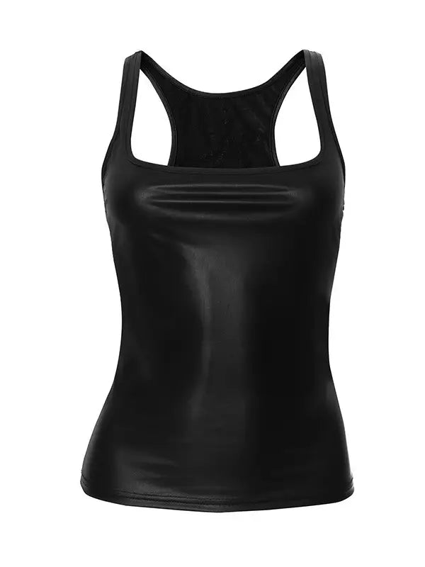 Trendy Solid Square Neck Streetwear Tank Top