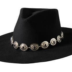 Silver & Black Concho Hatband