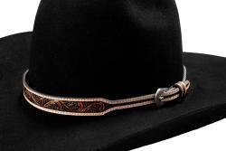 3D Embossed Brown Hat Band