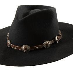 3D Brown Scalloped Concho Hat Band