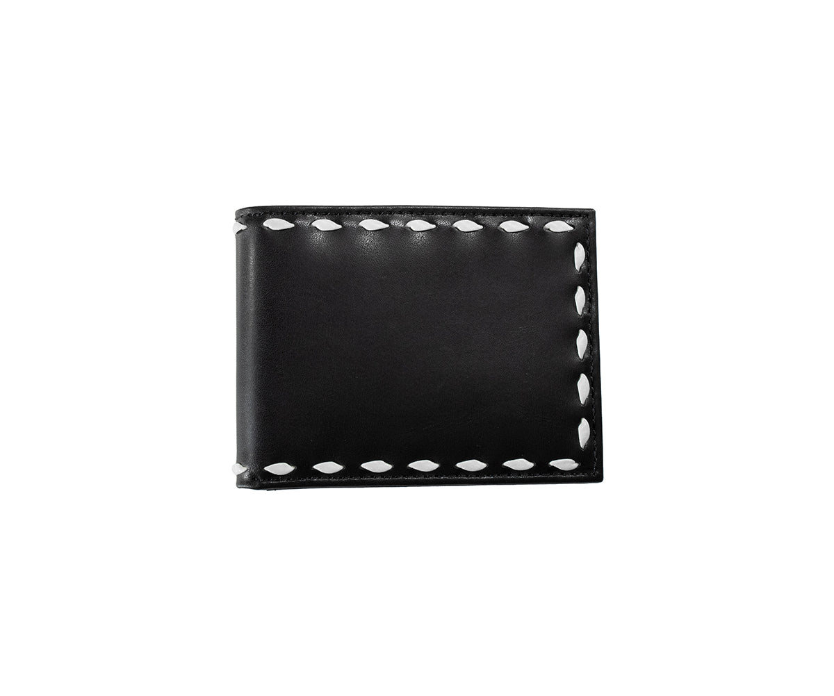 Smooth Black Buck Lace Bifold Wallet