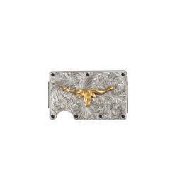 3D Silver Utility Gold Long Horn Wallet