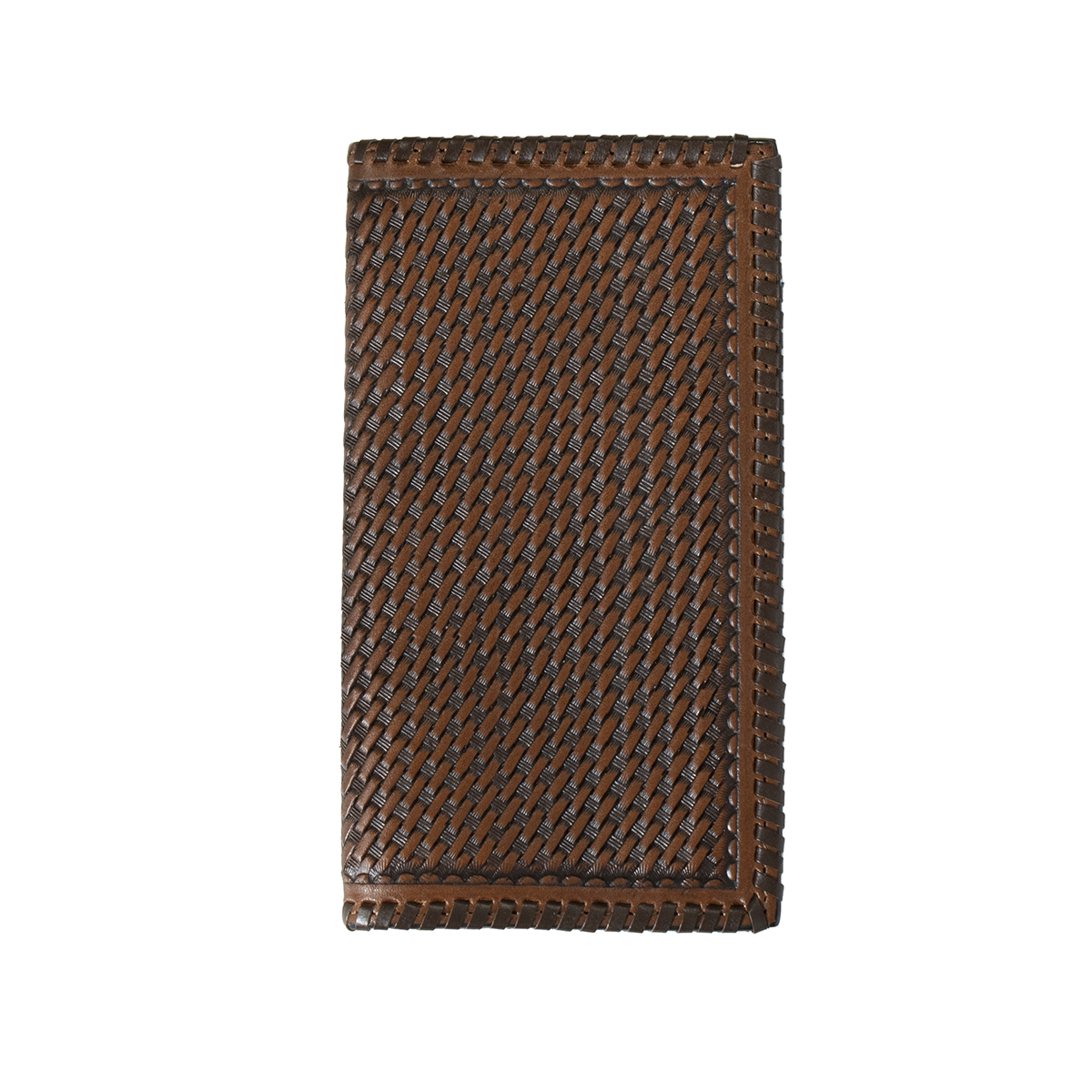 Brown Basket Weave Sunburst Rodeo Wallet