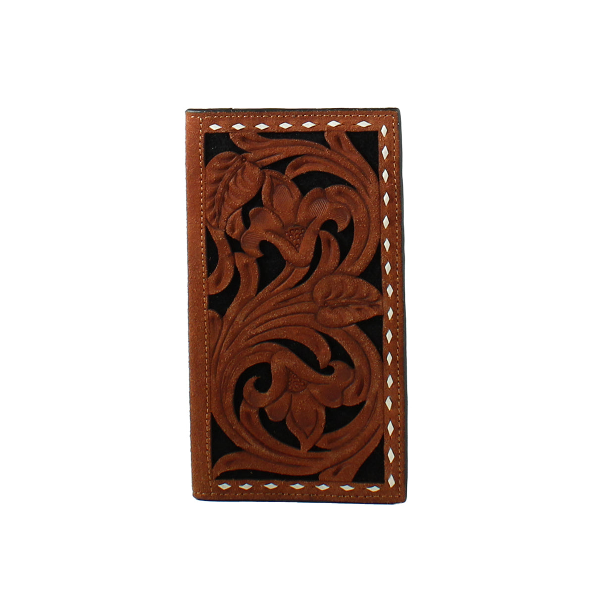 3D FLORAL FILIGREE BROWN RODEO WALLET