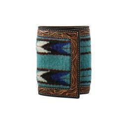 BLUE RUG FABRIC ARROW BIFOLD WALLET