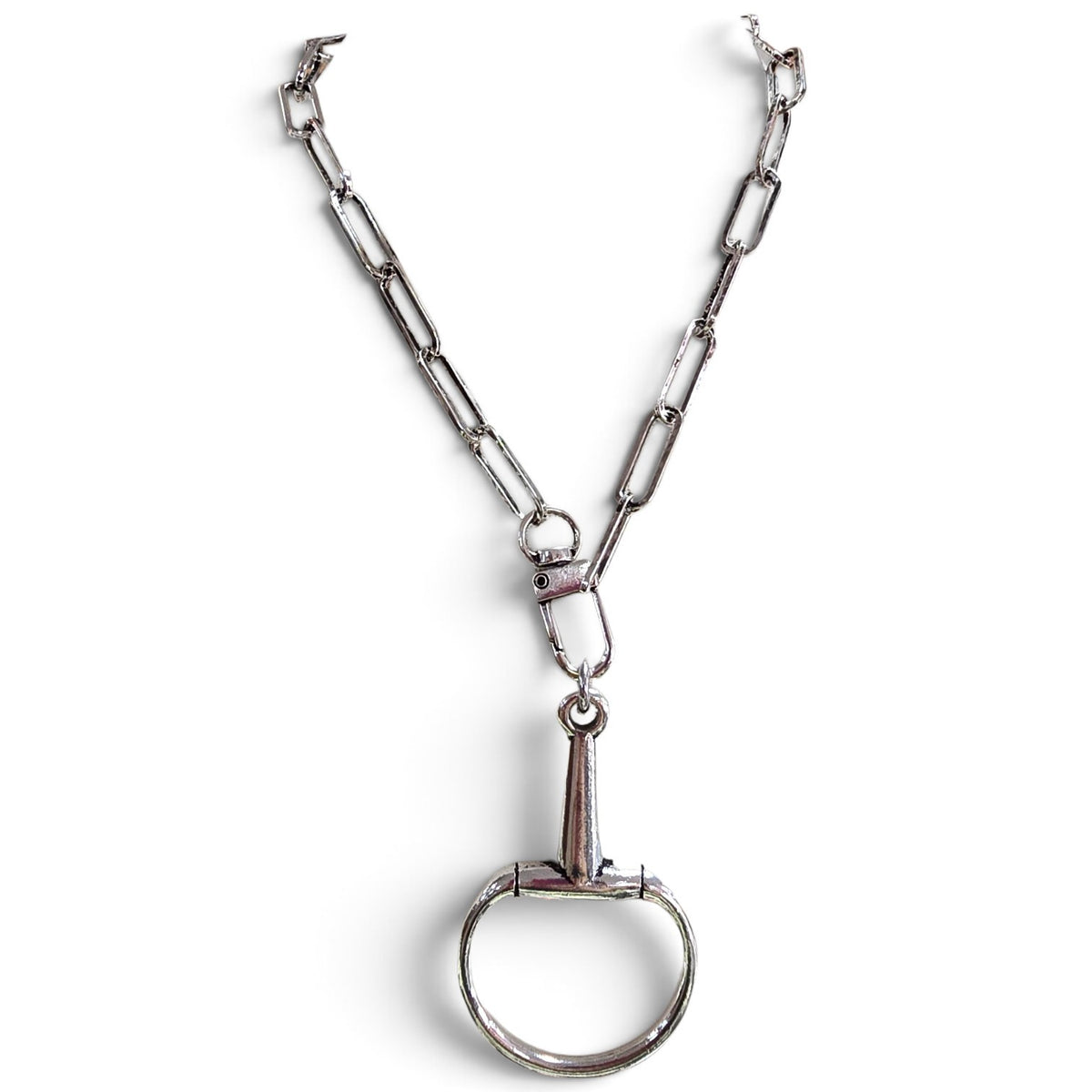 Horse Bit Silver Chain Necklace