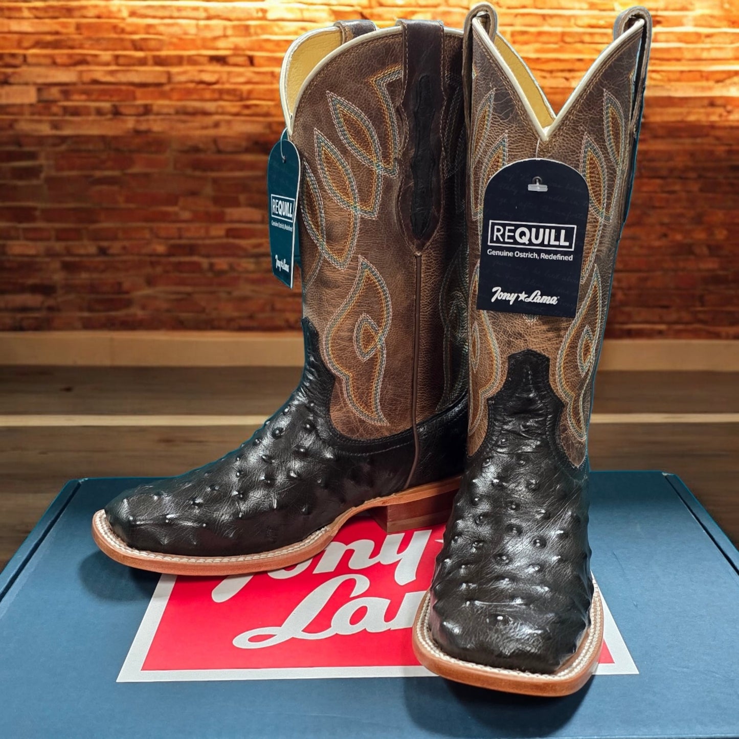 Tony Lama Cheyenne Chocolate Ostrich Square Toe Boot
