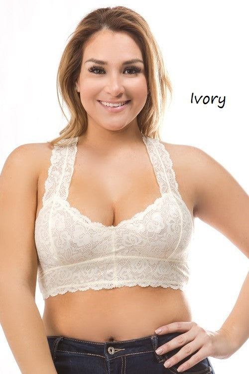 LACE RAZORBACK PLUS BRALETTE