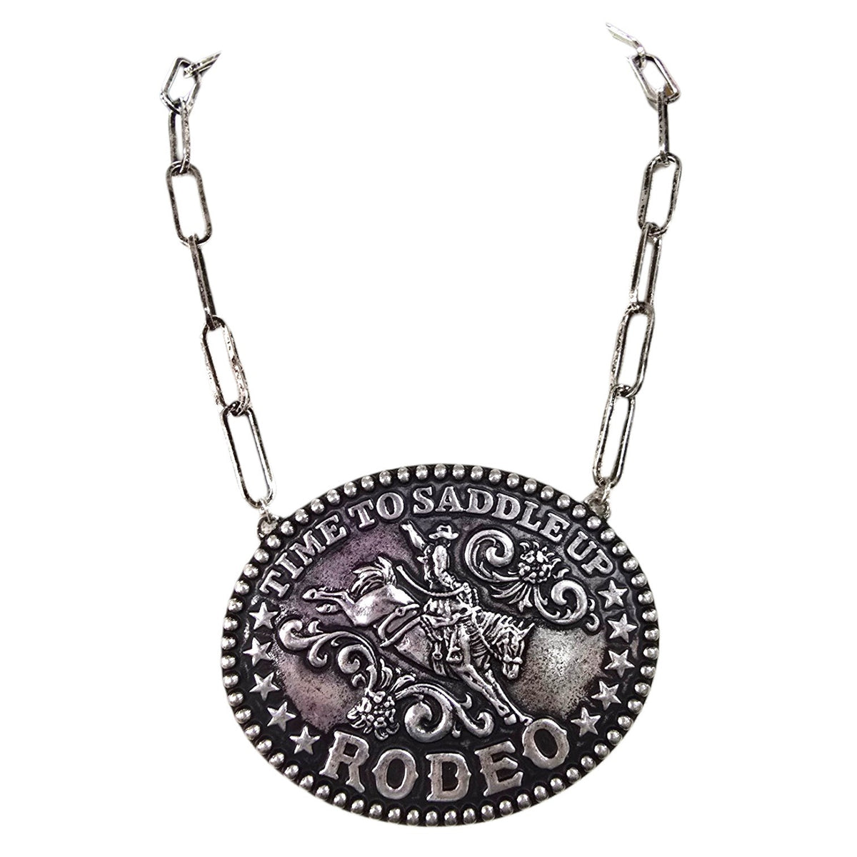 Time To Saddle Up Buckle Necklace