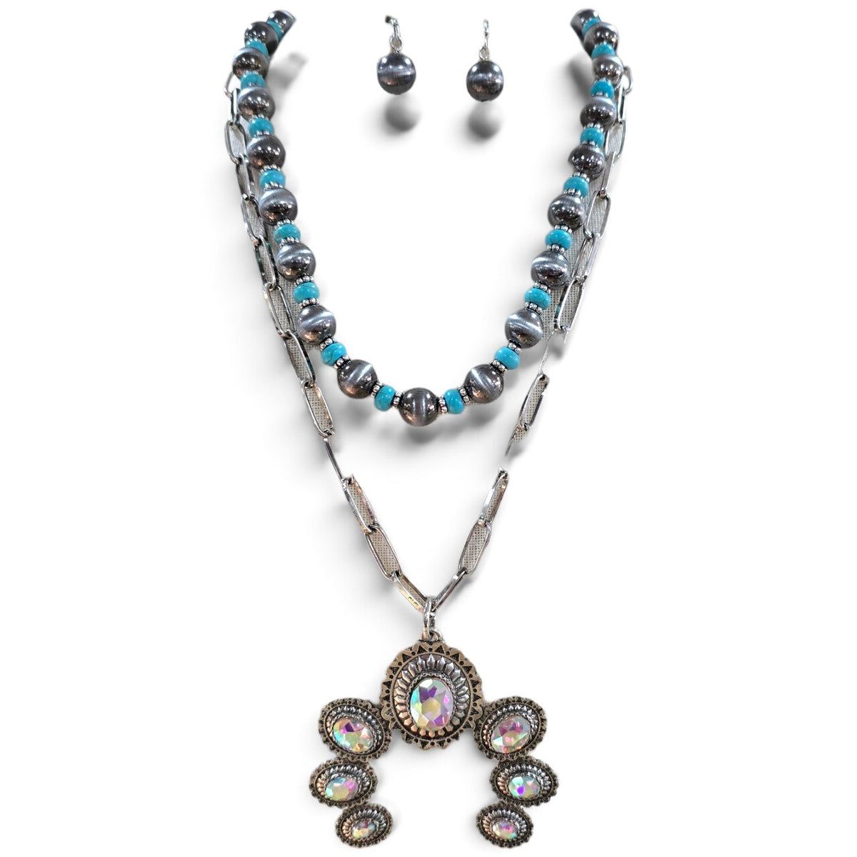AB Squash Blossom Layered Jewelry Set