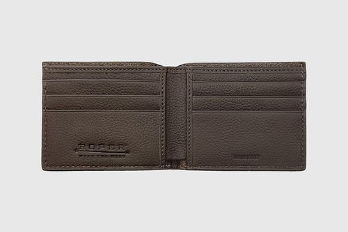 COCOA BROWN OSTRICH PRINT BIFOLD WALLET