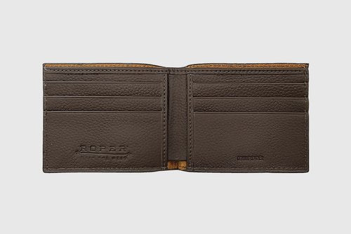 TAN OSTRICH PRINT BIFOLD WALLET