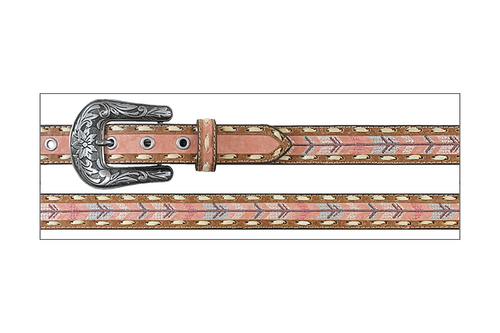 Roper Girl's Pink Leather Arrow Belt