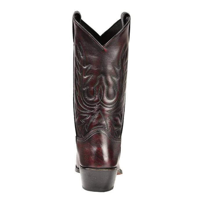 Abilene Black Cherry Cowhide Narrow Round Toe Cowboy Boot