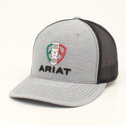 Ariat Men's Grey Mexico Flag Snap Back