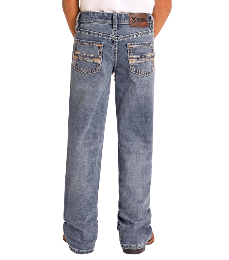 Rock & Roll Boys' Regular Fit Straight Stitch Bootcut Jeans