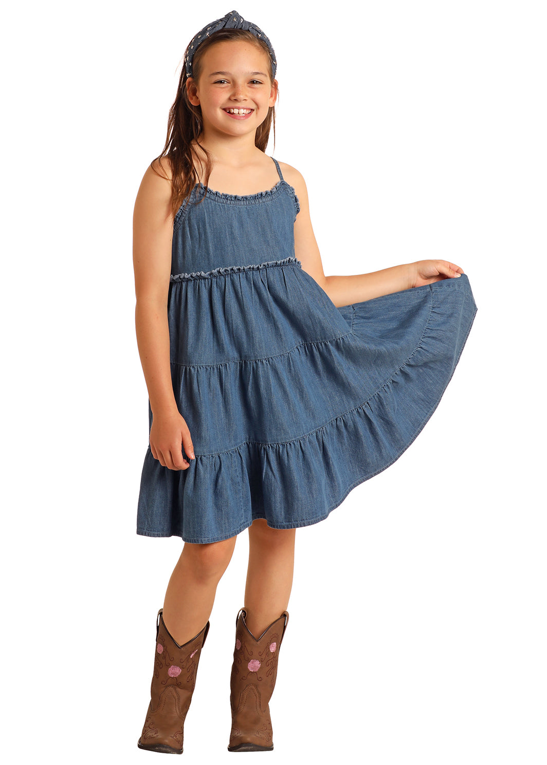 ROCK & ROLL SKY BLUE DENIM DRESS
