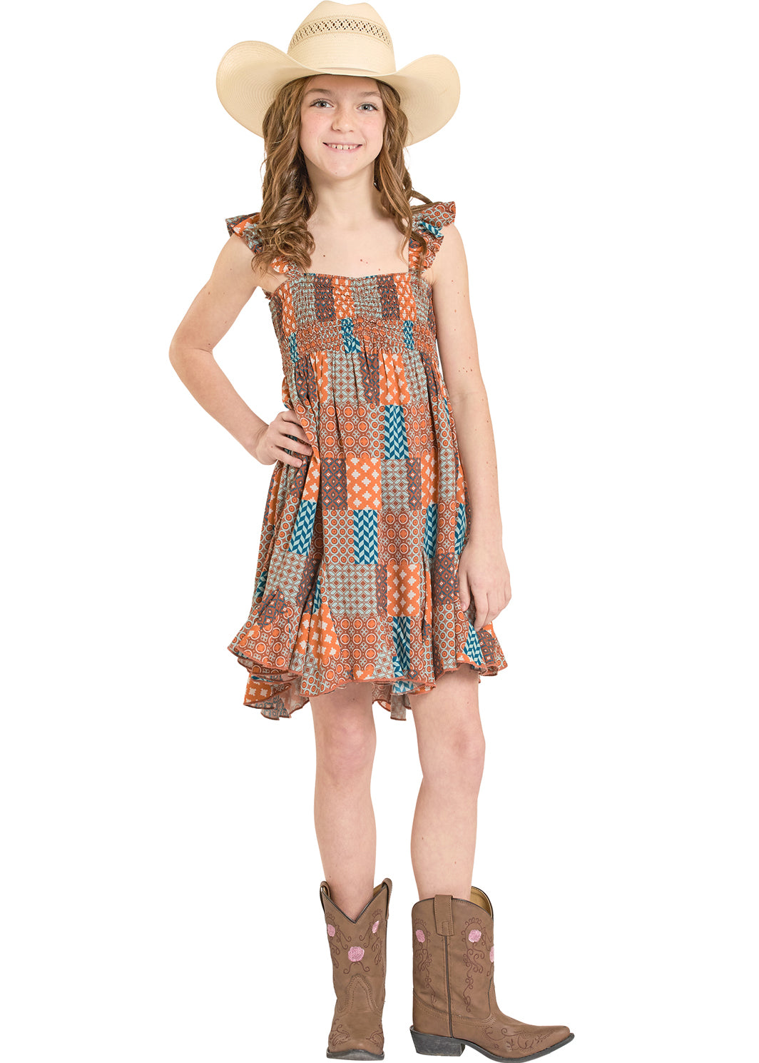 cute western dress Rock & Roll Denim Girl's Patchwork – Corral Wear hang dry Buy Anthropologie Blue Floral Length:Long 62