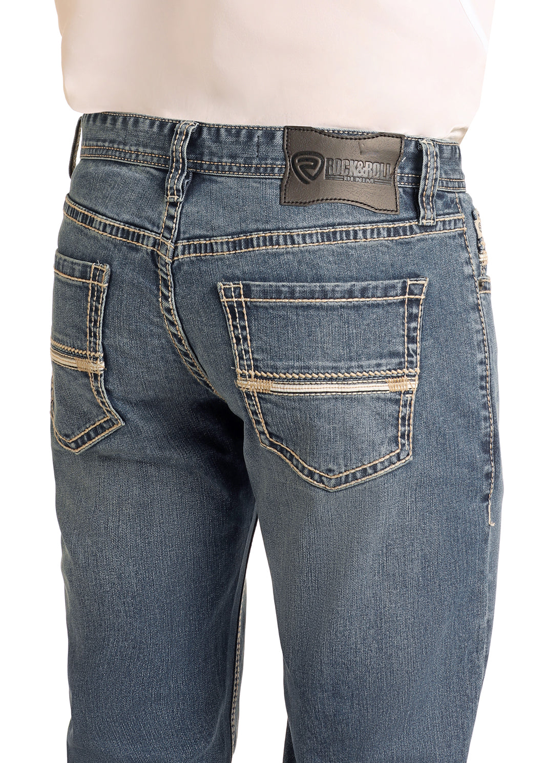 ROCK & ROLL DENIM REVOLVER MEDIUM WASH SLIM FIT BOOT CUT JEAN