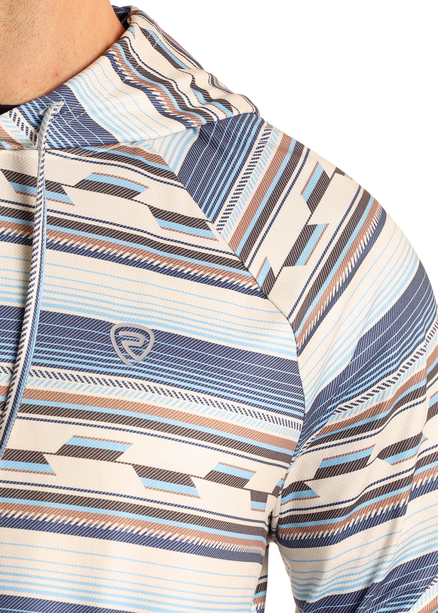 ROCK & ROLL BLUE PRINTED PERFORMANCE HOODIE