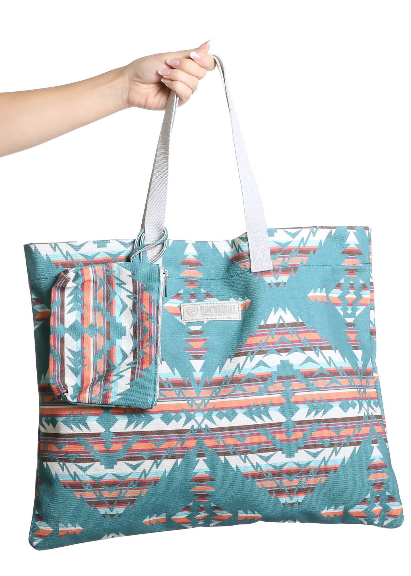 ROCK & ROLL AZTEC PRINT TOTE BAG