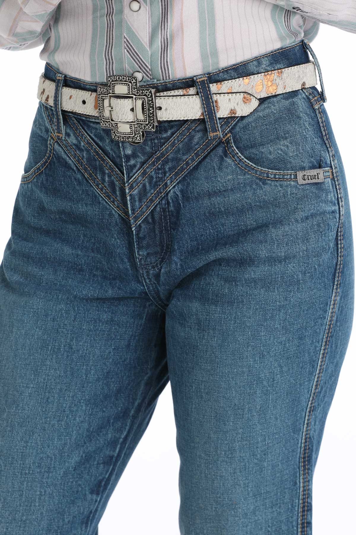 Cruel Denim Quinn Medium Wash High Rise Tapered Jean